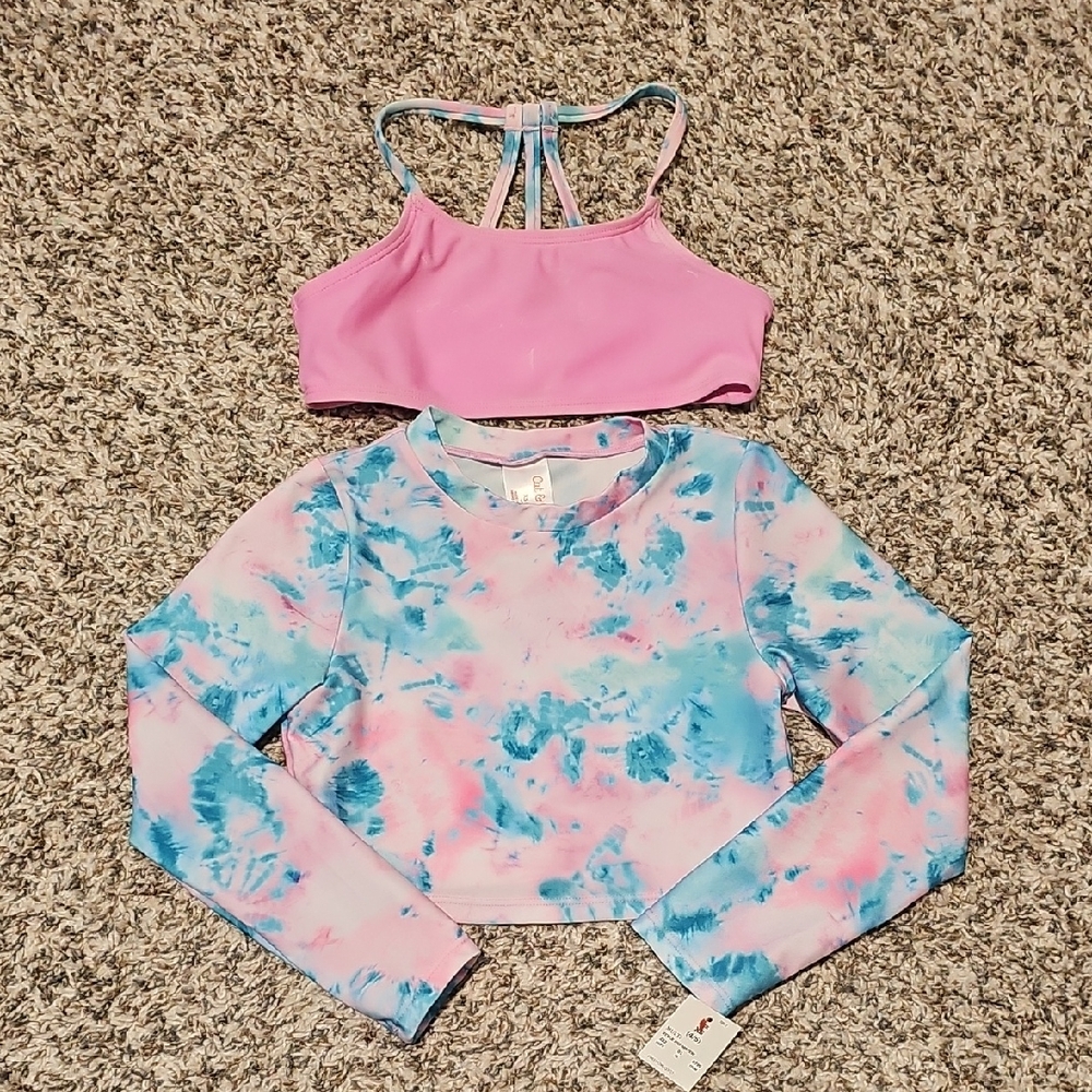 Cat & Jack Girls Tie Dye Swim Wear Size XS(4/5) 2 Piece